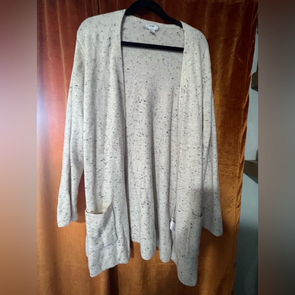 Cream speckled knit cardigan
